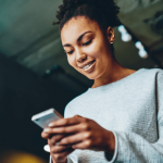 young woman with smartphone