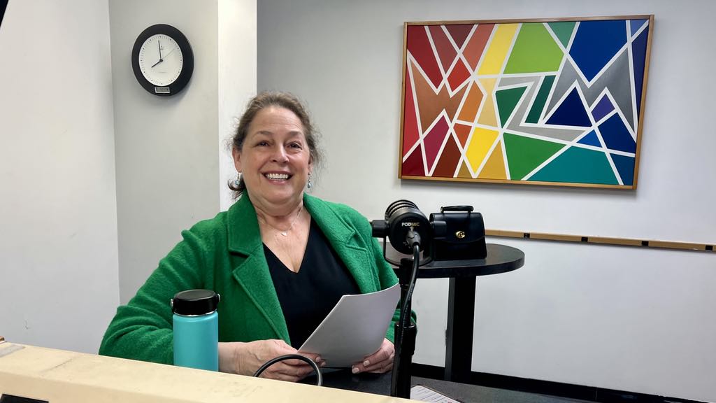 Wisconsin state Assembly Rep. Jill Billings (D-La Crosse) in the WIZM studio for La Crosse Talk on April 21, 2025.