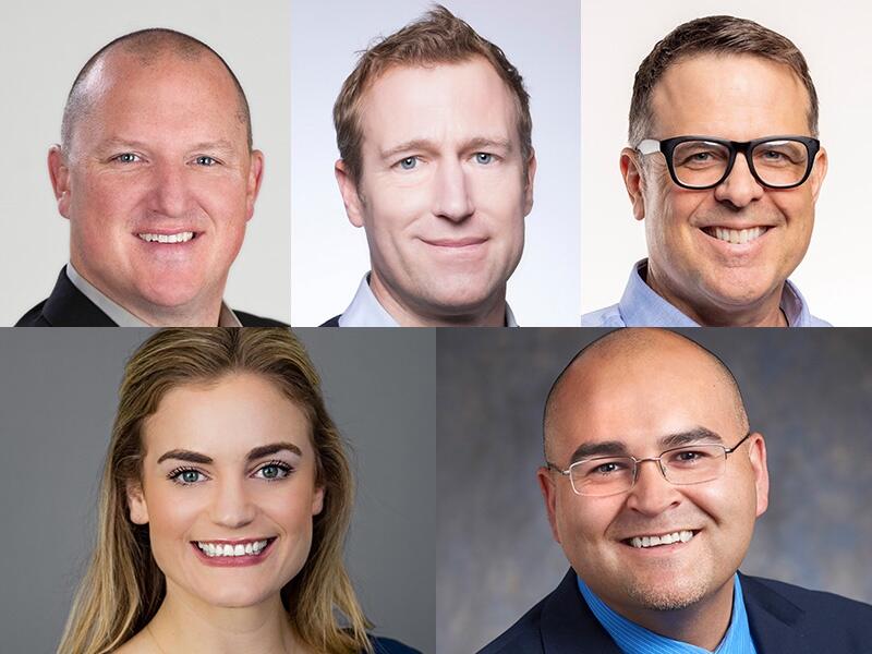 Small-business lenders in this Q&A are, clockwise from upper left, Brian Kilkenny of Redwood Credit Union, Ole Tustin of U.S. Bank, Joe Rico of Bank of America, Tony Uribe of Exchange Bank and Anna O'Brien of TMC Financing.