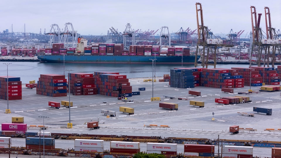 Shipping containers from China are shown at the Port of Los Angeles, in San Pedro