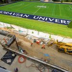 An open balcony space is seen during a tour of the new Haupert Union Building under construction at Moravian University on Friday, June 6, 2025, in Bethlehem. The building will be opened in fall 2025. (April Gamiz/The Morning Call)