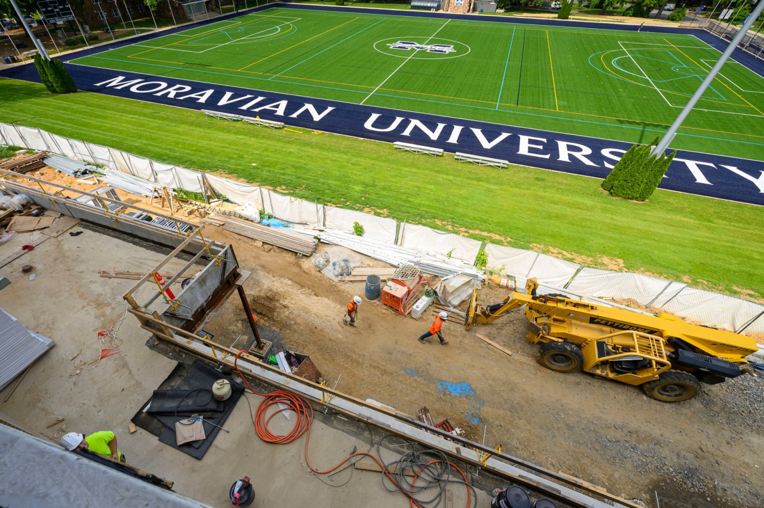 An open balcony space is seen during a tour of the new Haupert Union Building under construction at Moravian University on Friday, June 6, 2025, in Bethlehem. The building will be opened in fall 2025. (April Gamiz/The Morning Call)