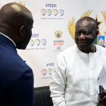 Ghana's former Finance Minister Ken Ofori-Atta, right, at a news conference in Accra, Ghana, in 2022 [File: Cooper Inveen/Reuters]