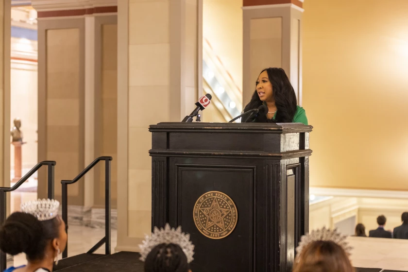State Rep. Ajay Pittman, D-OKC, speaks at Black History Day at the Oklahoma State Capitol on Feb. 2, 2025.
